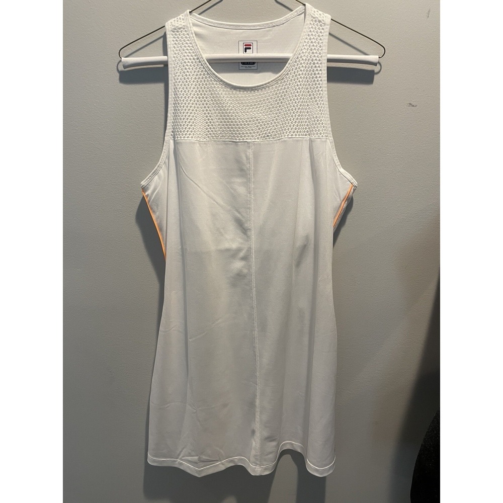 FILA MATCH PLAY DRESS SIZE L WHITE ORANGE Tennis/Pickleball